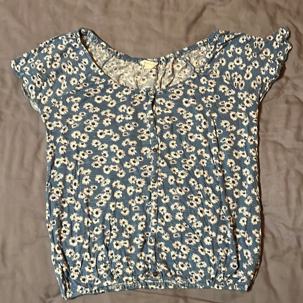 Blue floral shirt